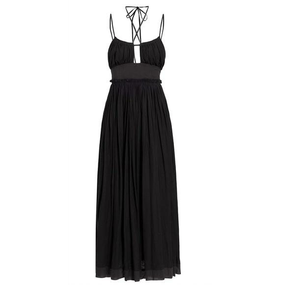 NEW ULLA JOHNSON women's freya adjustable straps cut-out dress in noir - Picture 1 of 5